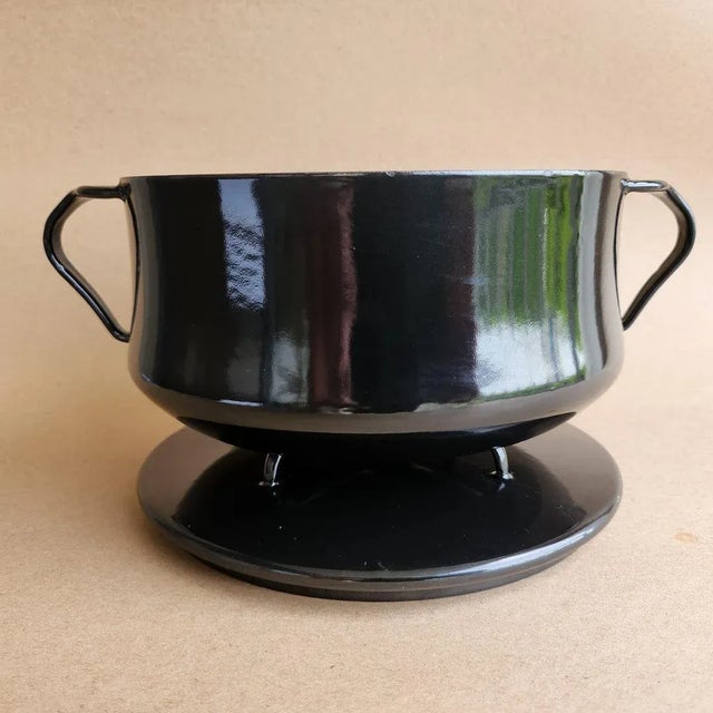 Dansk Købenstyle 2 Qt Black Enamel Casserole Pot For Sale In Miami - Image 6 of 10