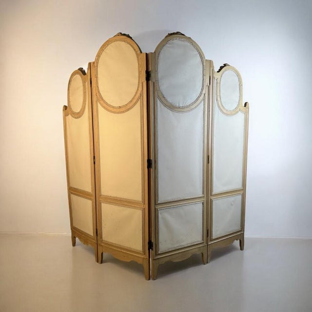 Large French Four-Fold Mirrored Dressing Screen, 1920s For Sale - Image 4 of 12