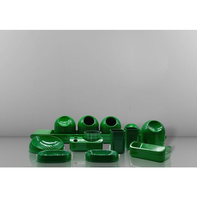 These sets are considered vintage design objects. The collection includes various accessories, including 4 soap dishes, 3...