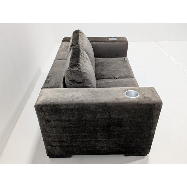 Vintage Velvet Cinema Sofa For Sale - Image 9 of 12