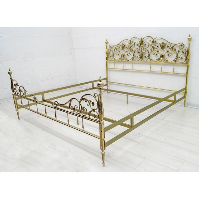 Mid-Century Neoclassical Style Italian Double Brass Daybed, 1960s For Sale - Image 10 of 16