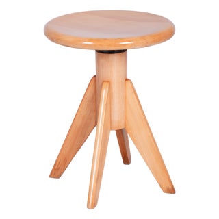Mid-Century Piano Stool in Beech, Czech, 1940s For Sale