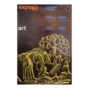 1967 Vintage Montreal Poster, Expo 67 Art (Buddha)
