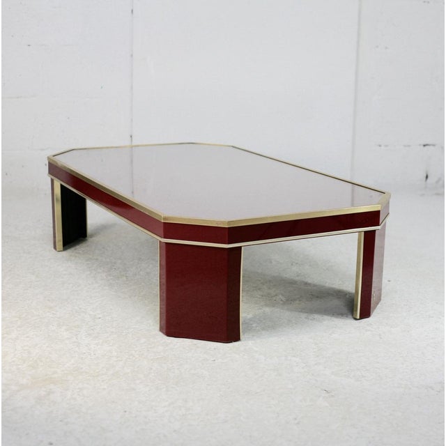 Coffee Table in Glass, Brass, Acrylic Glass and Wood by Eric Maville, France, 1970s For Sale - Image 16 of 18