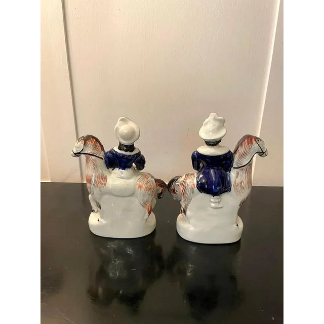 Ceramic Antique Victorian Staffordshire Figures, Set of 2 For Sale - Image 7 of 11