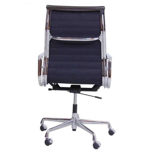 Patinated Dark Brown Leather Ea-119 Office Chair by Charles Eames for Vitra, 2000s For Sale - Image 3 of 9