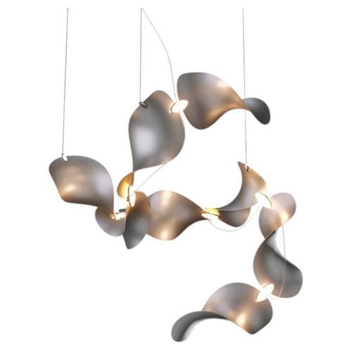 Dune 8 Spiral Chandelier in Aluminum with Silver Anodized Finish by Moss Objects For Sale - Image 18 of 18