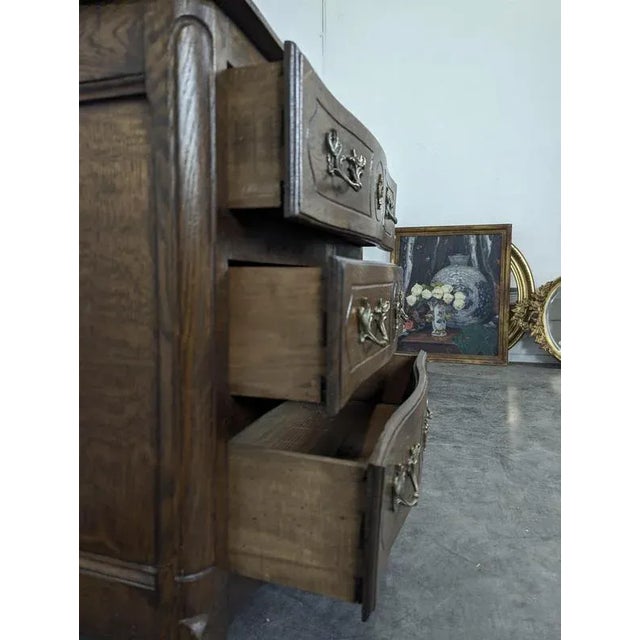 Louis XV Neo-Rustic Style Oak Chest of Drawers For Sale - Image 5 of 9