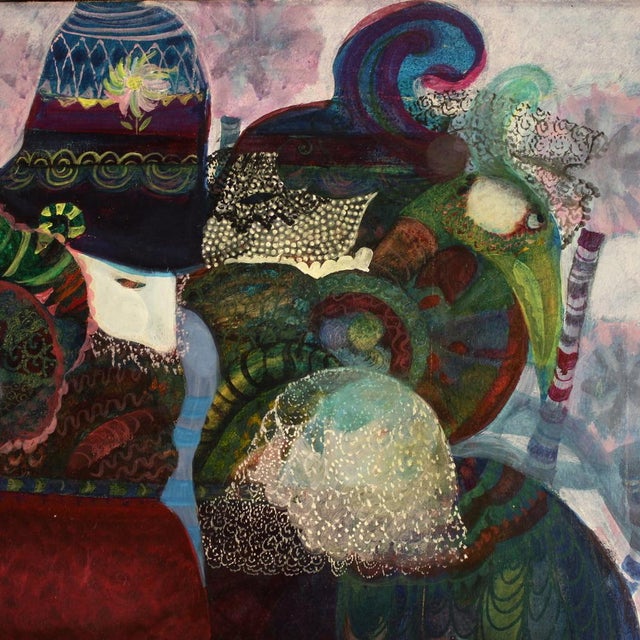 Simonetta Carpini, Masked Figures, 1980, Mixed Media For Sale - Image 8 of 16