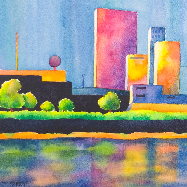 City Skyline - Tomoko Parry, C. 1990s For Sale - Image 4 of 10
