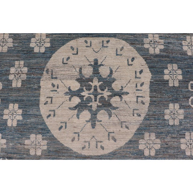 Modern Khotan Rug With Circular Medallions by Keivan Woven Arts 10'6 X 16'3 For Sale In Atlanta - Image 6 of 11