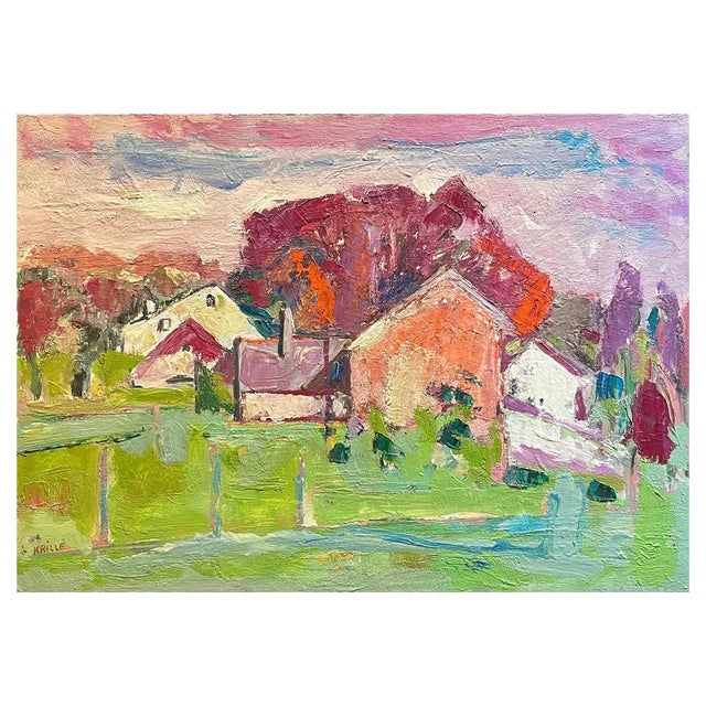 Jean Krille, Landscape 120, Oil on Masonite For Sale