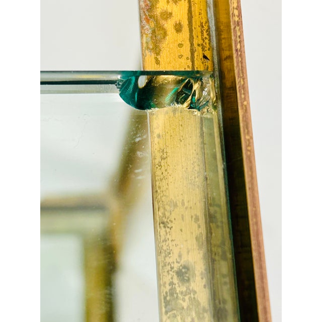 1970s 70’s MCM Italian Brass Glass End Table For Sale - Image 5 of 5