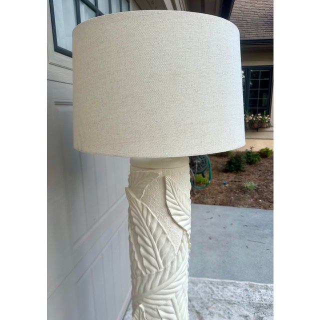 Cream Vintage Pieri Plaster Palm Leaves Floor Lamp For Sale - Image 8 of 12