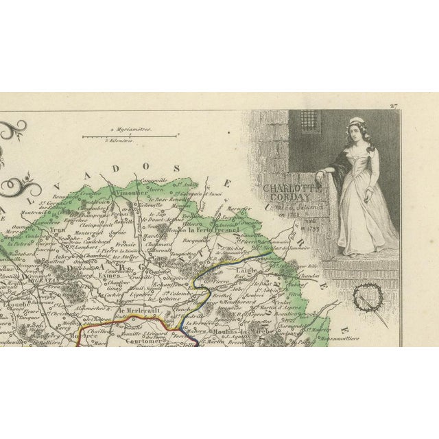 Antique Map of Orne by Vuillemin, Normandy, France, 1850 For Sale - Image 5 of 9