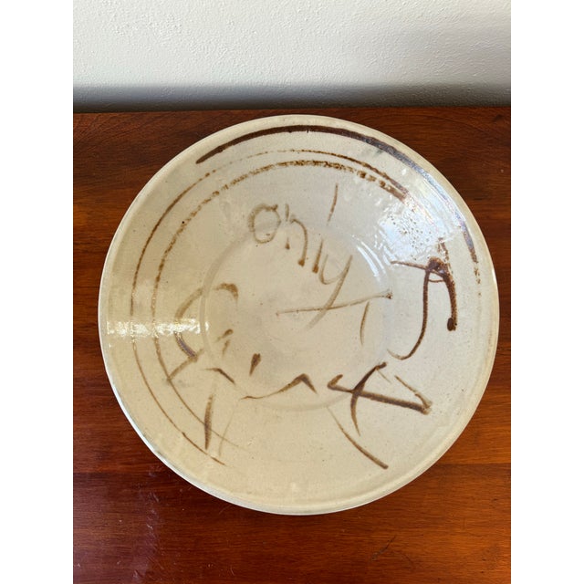 Ceramic Signed Studio Pottery Serving Bowl For Sale - Image 7 of 9