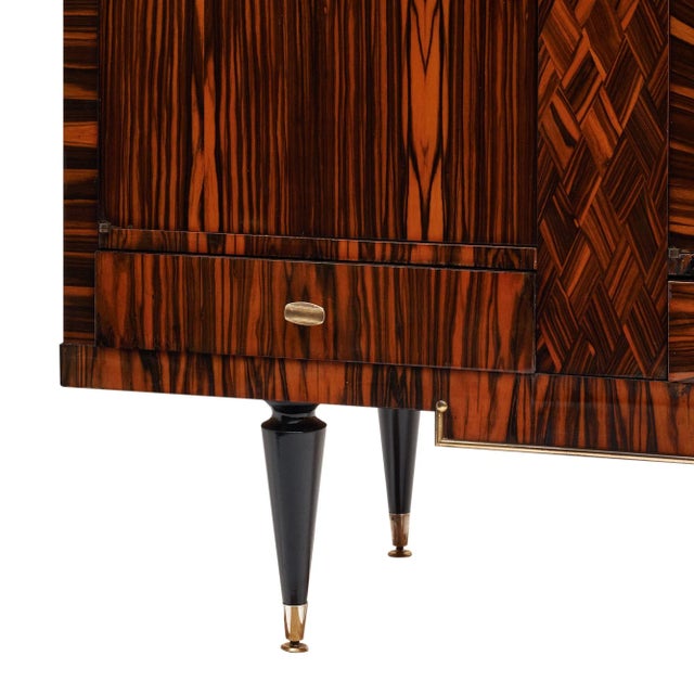 1950s Mid-Century French Ebony of Macassar Buffet For Sale - Image 5 of 9
