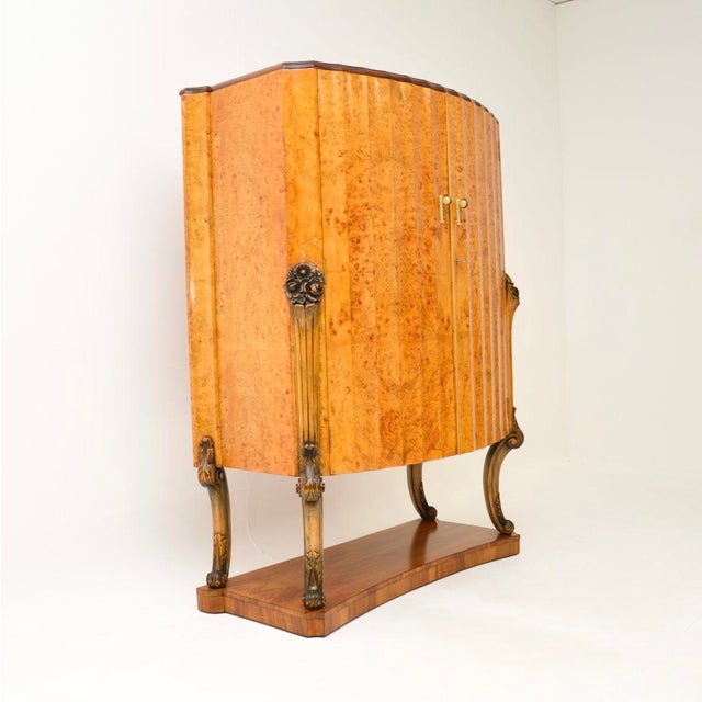 Art Deco Burr Walnut Cocktail Cabinet from Harry and Lou Epstein, 1920s For Sale - Image 4 of 11