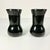 A lovely pair of 1950s Black Amethyst onyx Vases. They feature a tulip-bulb base and flare out at the top rim. Around the...