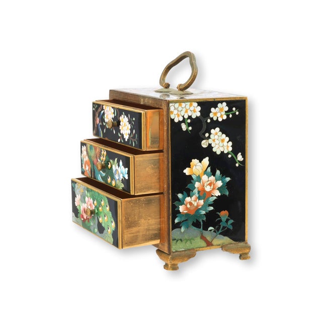 Japanese Kyoto Cloisonné Enamel Kodansu Cabinet For Sale In Los Angeles - Image 6 of 8