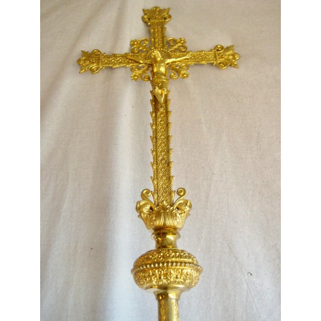 French French Processional Bronze Cross Cane, Circa 1860 For Sale - Image 3 of 12