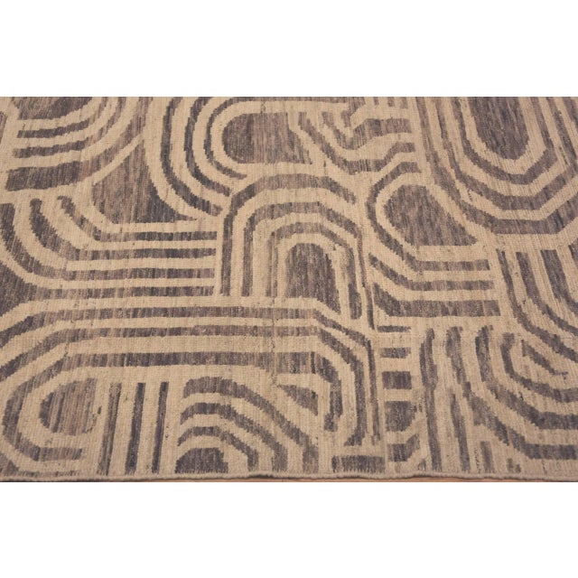 Contemporary Nazmiyal Collection Contemporary Beige and Brown Textured Area Rug For Sale - Image 3 of 6