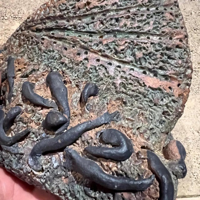 Ceramic 1970s Studio Pottery Abstract Textured Triangular Object For Sale - Image 7 of 12