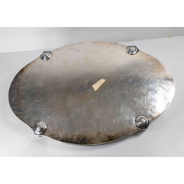 20th Century American Silverplate Cocktail Serving Tray With Gallery, Lawrence B. Smith Co. Boston For Sale - Image 14 of 15