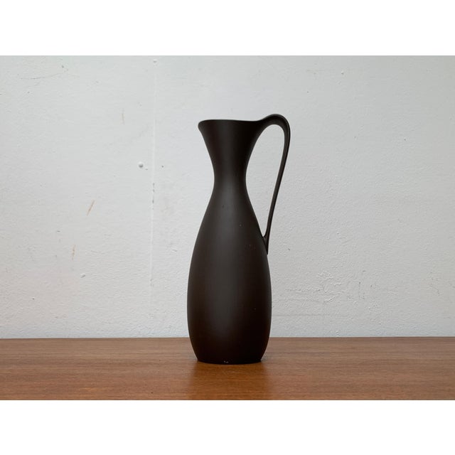 Mid-Century German Minimalist Pottery Carafe Vase from Wormser Terra-Sigillata, 1960s For Sale - Image 4 of 16
