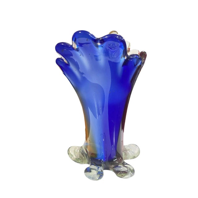 Vintage Art Glass Murano Colorful Vase 11.5" H For Sale - Image 4 of 9