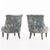 Italian Pair of Italian Velvet Upholstered Slipper Chairs, C 1970 For Sale - Image 3 of 5