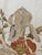 Hand-embroidered painting on silk. Fine work with beautiful details. Original gilded frame with black trim. Date: around...