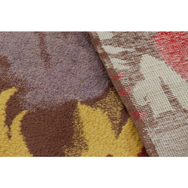 Textile Vintage Zeki Müren Rug in Chocolate Brown With Abstract Patterns | Rug & Kilim For Sale - Image 7 of 7