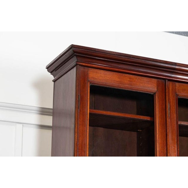 Large 19th Century English Mahogany Glazed Bookcase, 1870s For Sale - Image 9 of 17