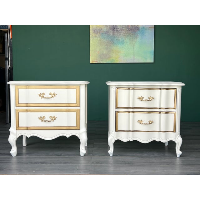 1970s French Style Cream Nightstands - Set of 2 For Sale In Miami - Image 6 of 14
