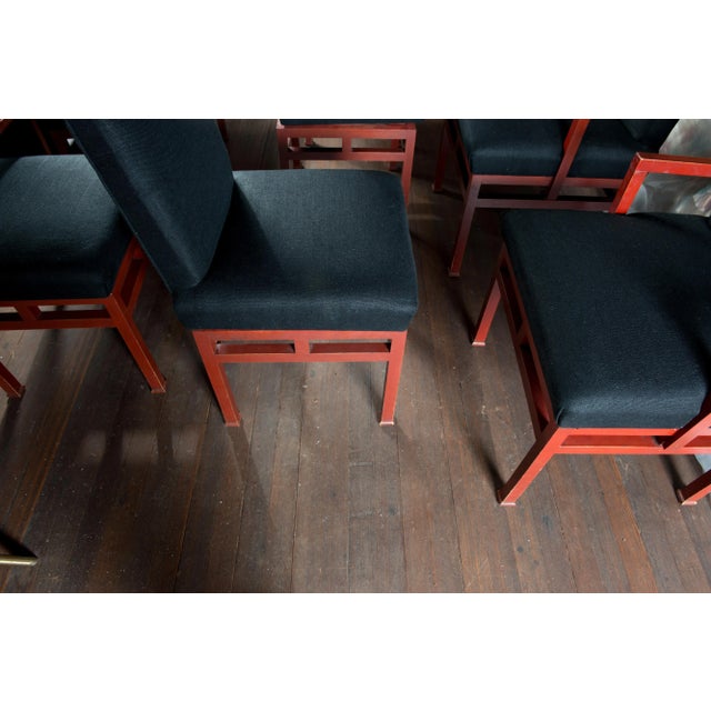 12 Art Moderne Red Dining Chairs, 1940s For Sale - Image 10 of 13
