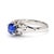 Blue Vintage 0.97 Carat Oval Blue Sapphire & Diamond Filigree in Platinum Floral Ring, Size 5.75 For Sale - Image 8 of 10