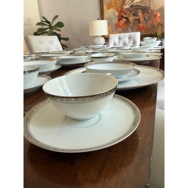Noritake 1950’s Traditional Noritake White Bone China Set - 90 pcs For Sale - Image 4 of 8