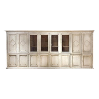 A Grand Georgian-Style Pine Library Cupboard or Kitchen Cabinets, C. 1920. For Sale
