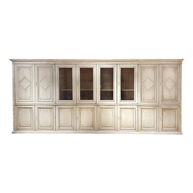 A Grand Georgian-Style Pine Library Cupboard or Kitchen Cabinets, C. 1920. For Sale