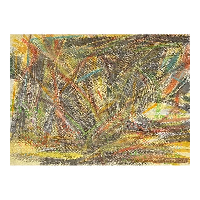 Nik Krevitsky (1914–1991) Tucson Modernist "Stitchery" Textile Pioneer Rare Abstract Expressionist Painting c.1966 For Sale
