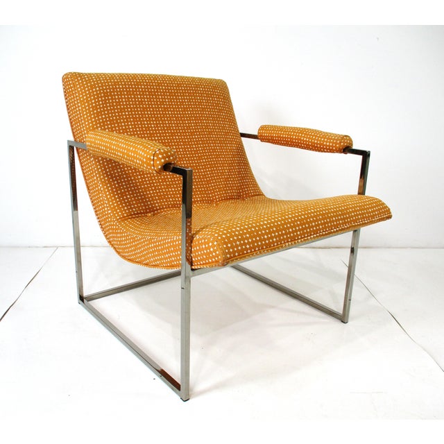 Tangerine Milo Baughman Scoop Lounge Chair for Thayer Coggin (A) For Sale - Image 8 of 14