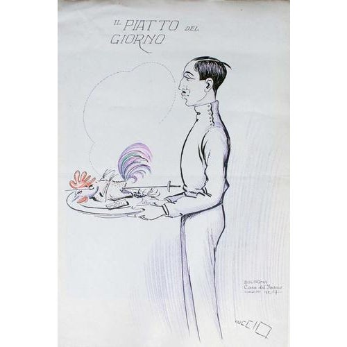 China ink, wax and watercolor on paper. Hand signed. Very good condition. This piece is attributed to the mentioned...