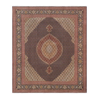 Pasargad Home Baku Navy Silk & Wool Area Rug- 8' 3" X 9'10" For Sale