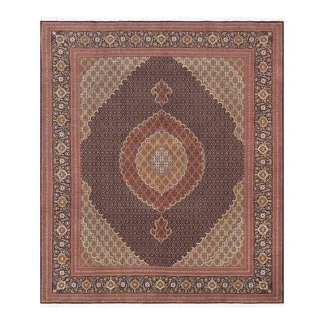 Pasargad Home Baku Navy Silk & Wool Area Rug- 8' 3" X 9'10" For Sale
