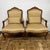 Design Plus Gallery presents a Pair of Throne Chairs with Louis XV Styling. The chairs have cabriole legs with wide seat...