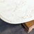 Vintage Oval Marble Top Coffee Table With Double Wood Pedestal Base For Sale In San Francisco - Image 6 of 7