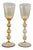 Peachy Pink Kim Seybert Bubble Chalices - a Pair For Sale