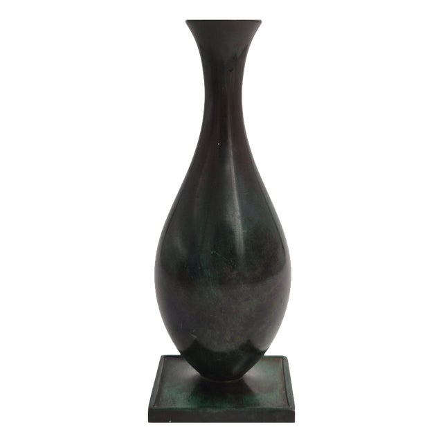 Swedish Grace Art Deco Vase in Bronze by Jacob Ängman for GAB, 1920s For Sale