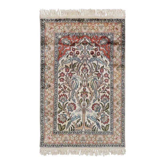 Rug & Kilim’s Persian Style Rug in Beige With Floral Pictorial Patterns For Sale